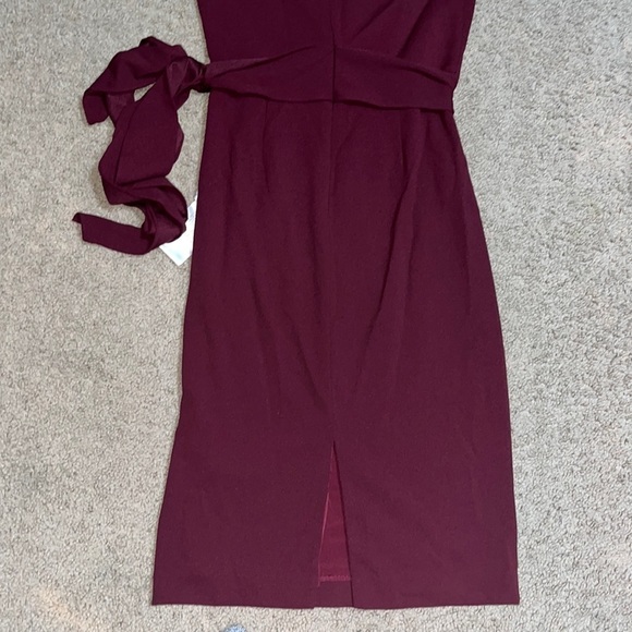 Dress The Population Veronique Tie Back Sleeveless Sheath Dress Burgundy Medium - Picture 7 of 10